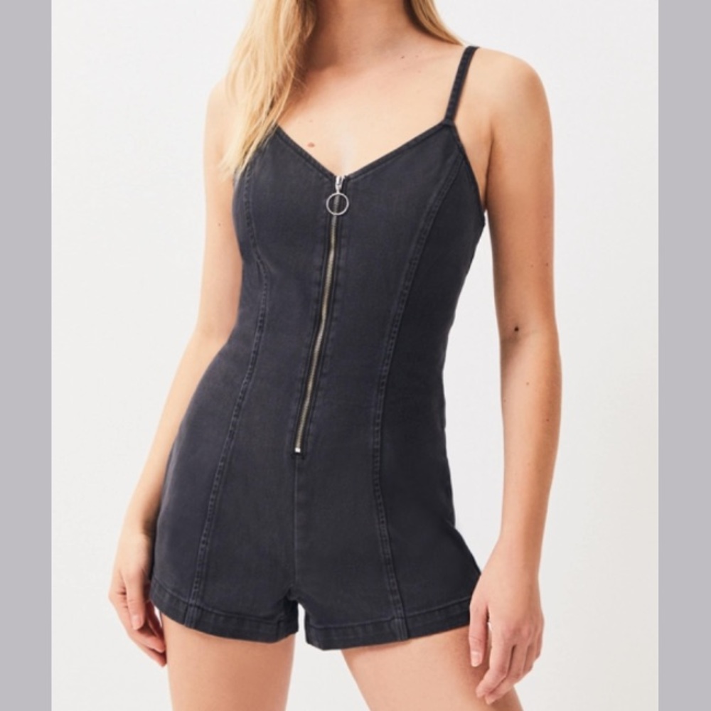 Pacsun Zipper Front Black Romper